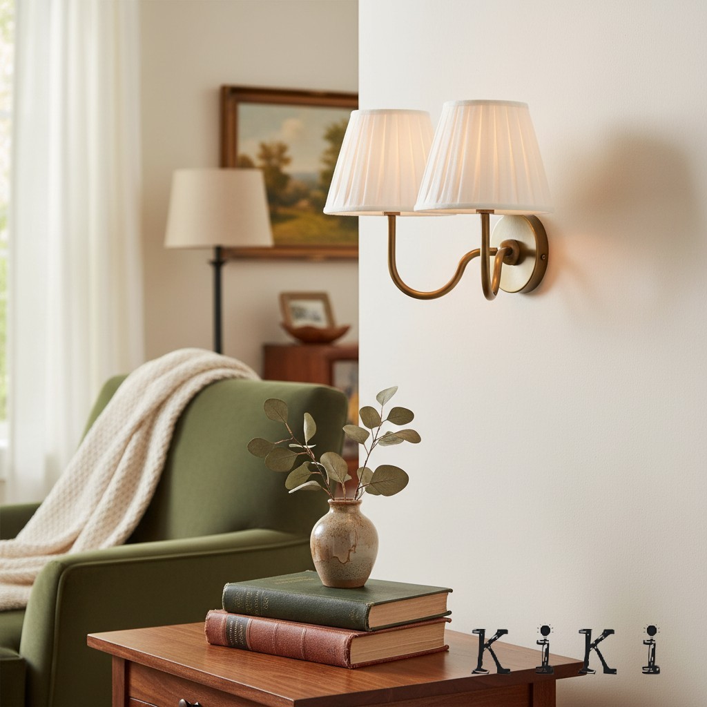 Luvora Pleated Fabric Shade Wall Sconce – Modern Classic Indoor Lighting K1306