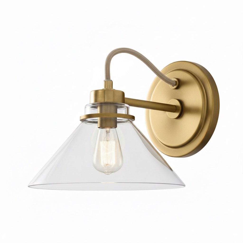 Aurenza Farmhouse Wall Sconce – Metal Or Glass Lighting for Entrance or Bedroom K1140