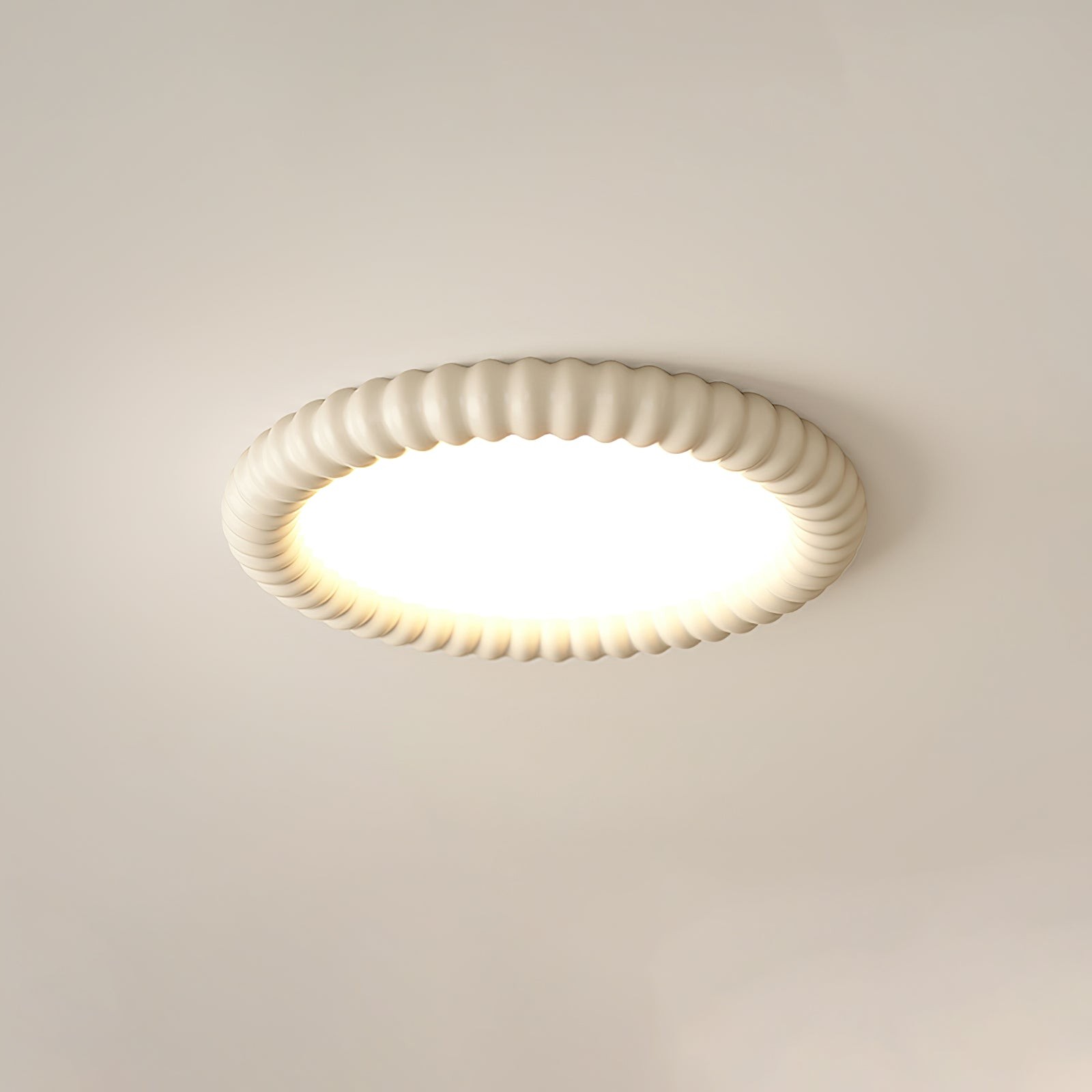 Cream Style Ripple Ring Ceiling Lamp K633