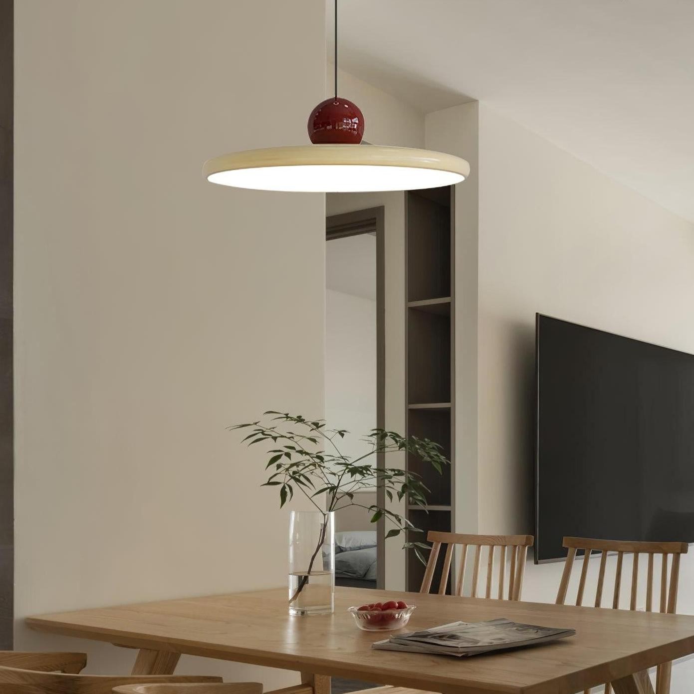 Minimalist Cream Style Flying Disc Pendant Lamp K790