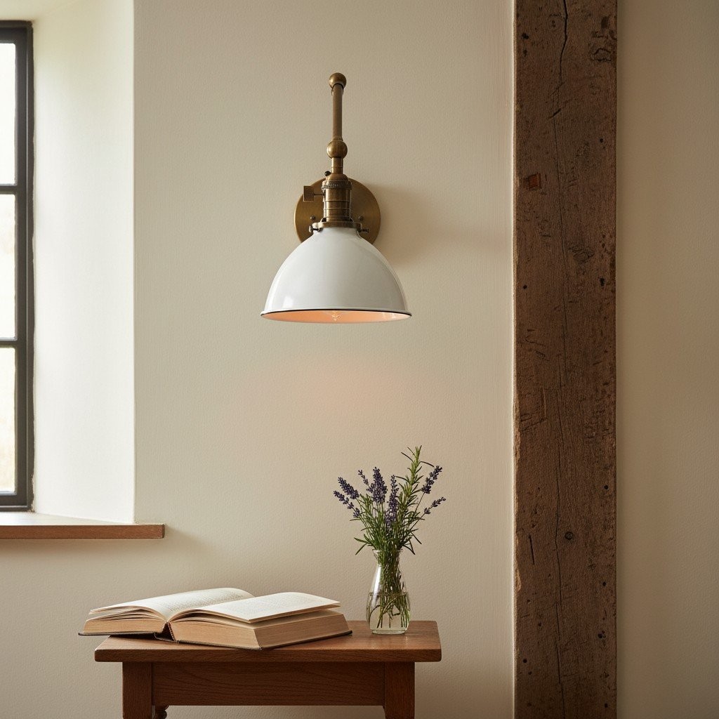 Conique Metal Vintage Industrial Swing Arm Wall Lamp - Adjustable Dome Shade for Study K1467