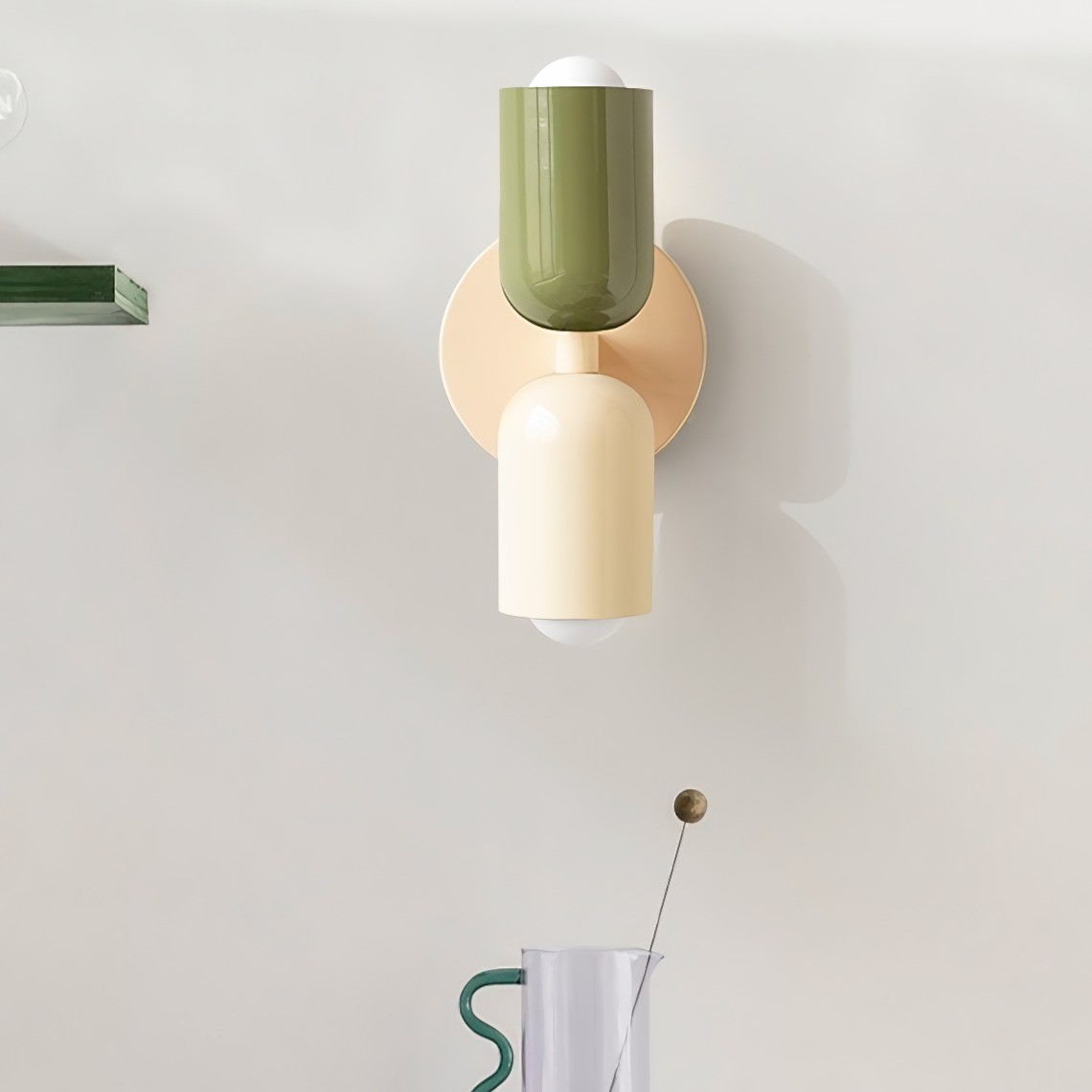 Elegant Up Down Wall Sconce - Bauhaus Double Heads Wall Light for Bedroom and Lounge