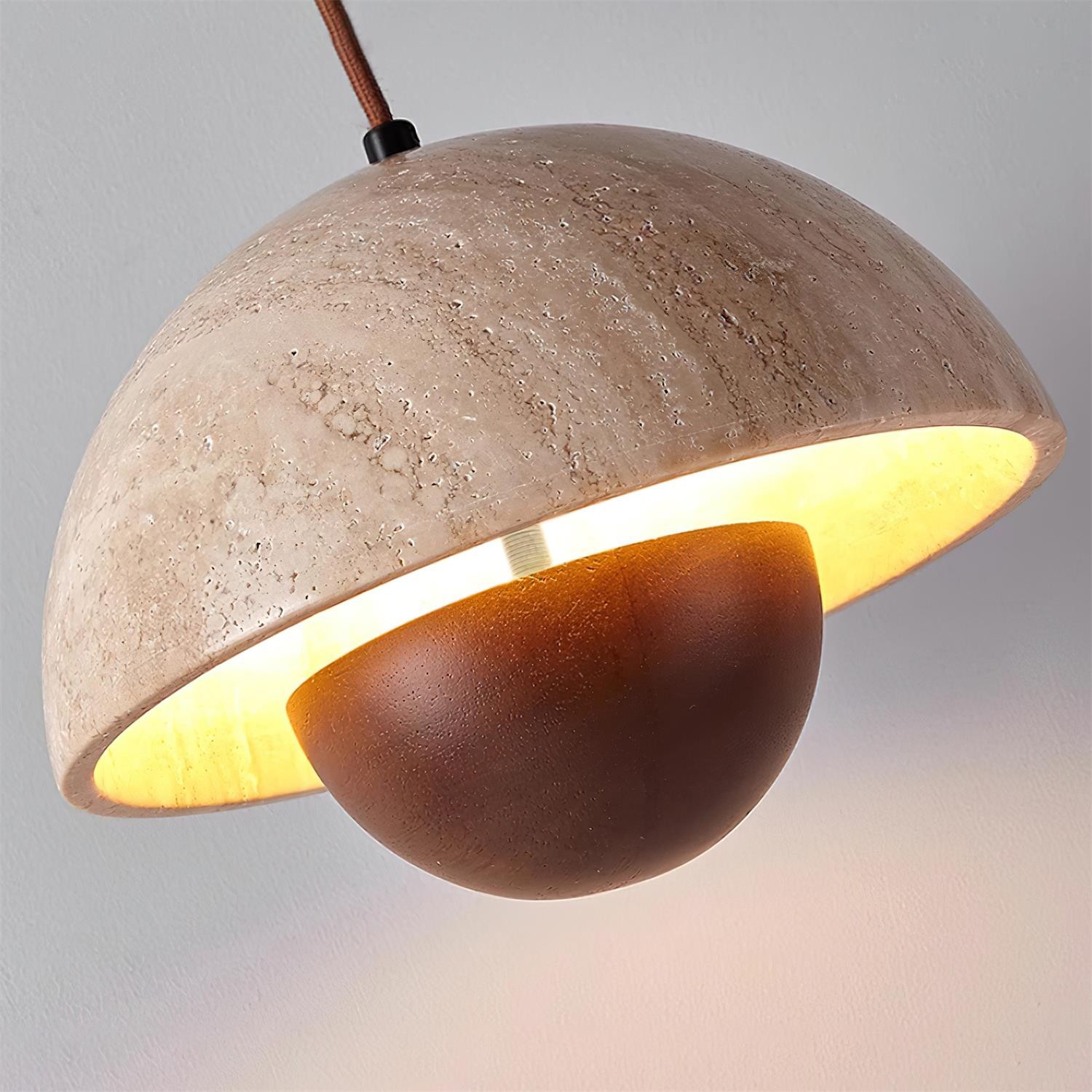 Natural Travertine Flower Bud Design Pendant Lamp K884