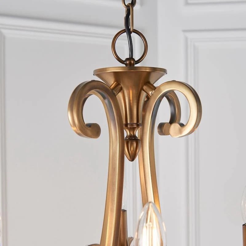 Talonis Multi-light Fabric Chandelier - Elegant Metal Curved Arms for Dining and Living K1900