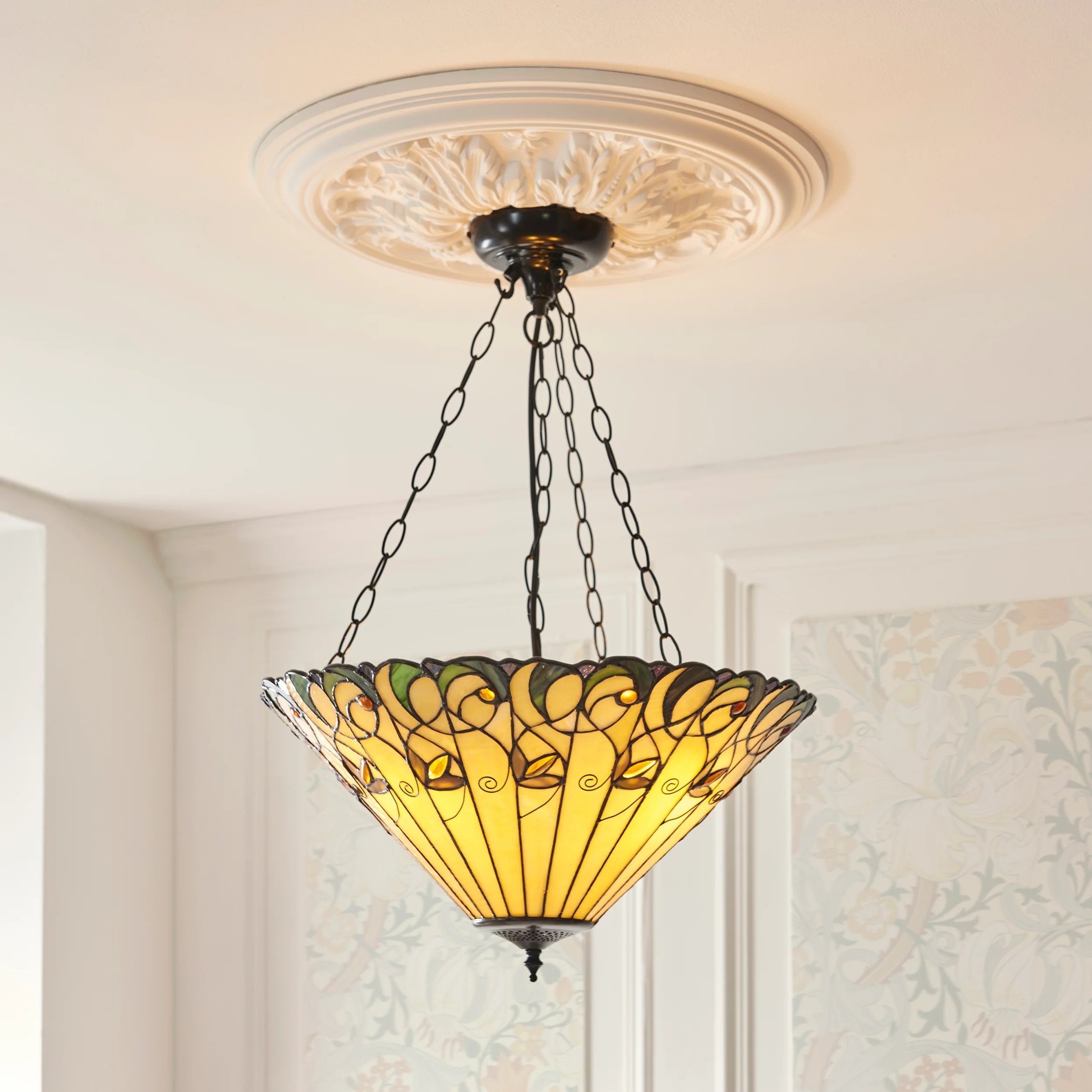TF Jamelia Light - Decorative Art Glass - Flush Mount Timeless Style for Hallway K2015