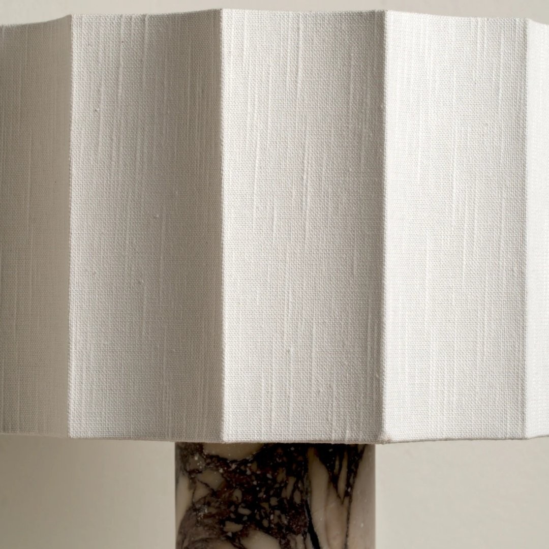 Cavilon Soft Ambient Table Lamp - Stylish Fan Shaped Shade with Marble Base K2053
