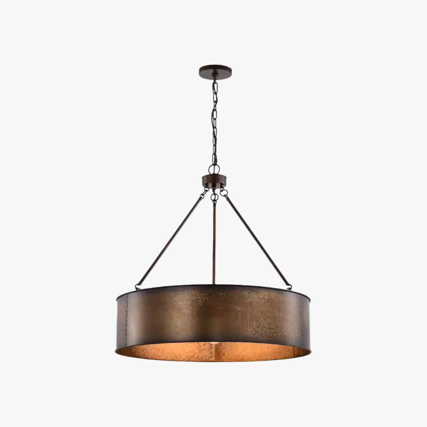 Velara Industrial Drum Shade Pendant Light - Industrial Style Hanging Fixture for Kitchen and Dining K2252