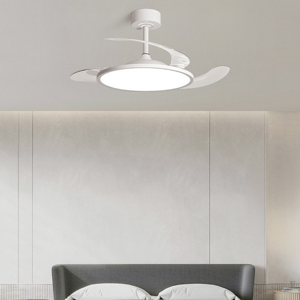 Modern White Round Led Invisible Ceiling Fan Light K1106