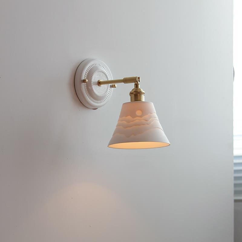 Vintage Japanese Ceramic Brass 1-Light Wall Sconce Lamp K1284