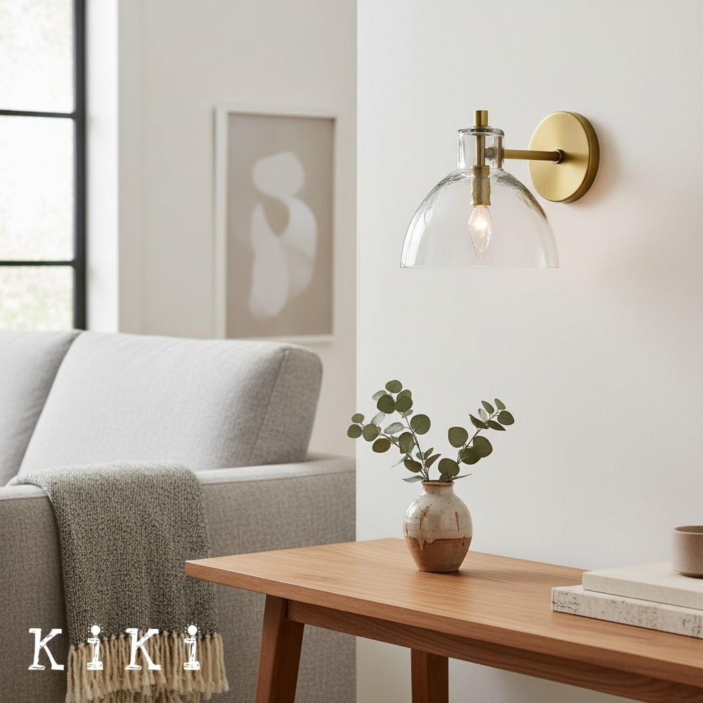 Glavira Recycled Glass Wall Sconce - Modern Brass Wall Lighting K1311