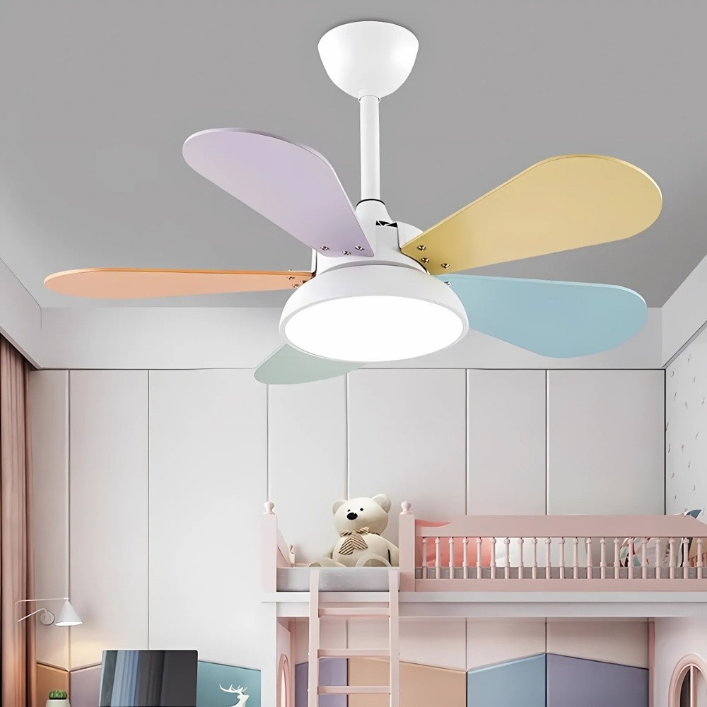Nordic Colorful 3 Blade Ceiling Fan Light For Kids Room K1118