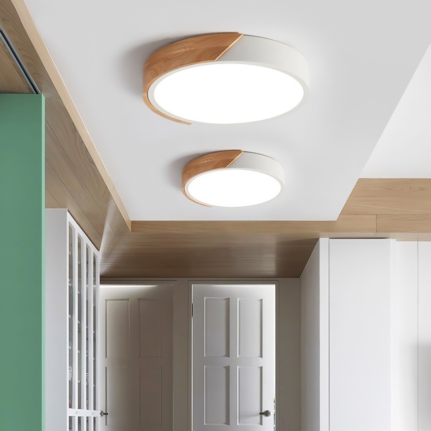 Modern Wooden Slim Round Led Ceiling Light K171