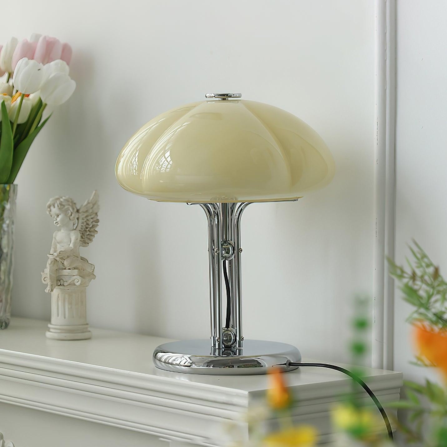 High-Grade Bedroom Bedside Mushroom Glass Table Lamp K302