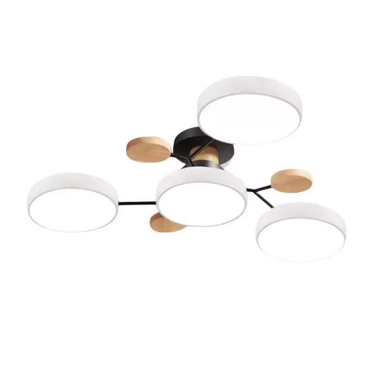 Coloful Branched Round Wooden Ceiling Light K176