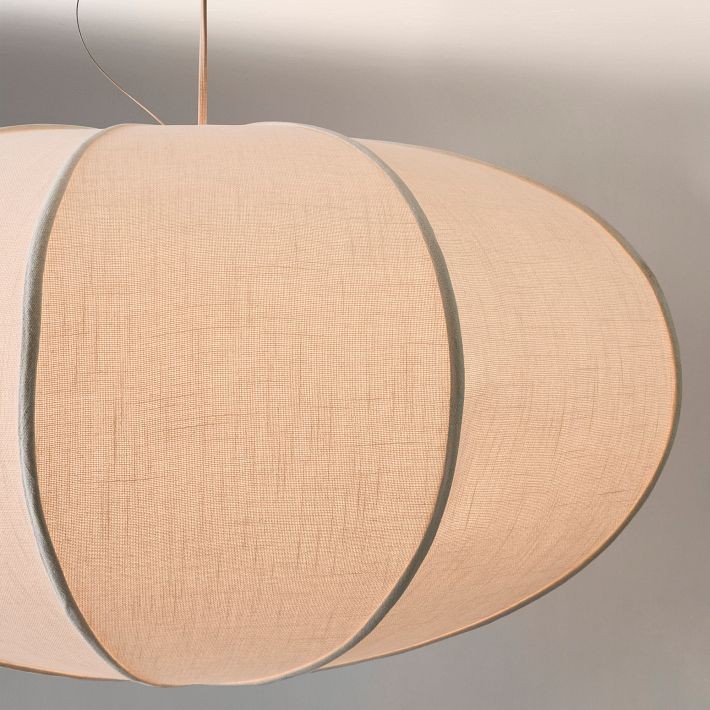 Alvian Pendant Light - Linen Shade with Adjustable Height for Cozy Dining K1384