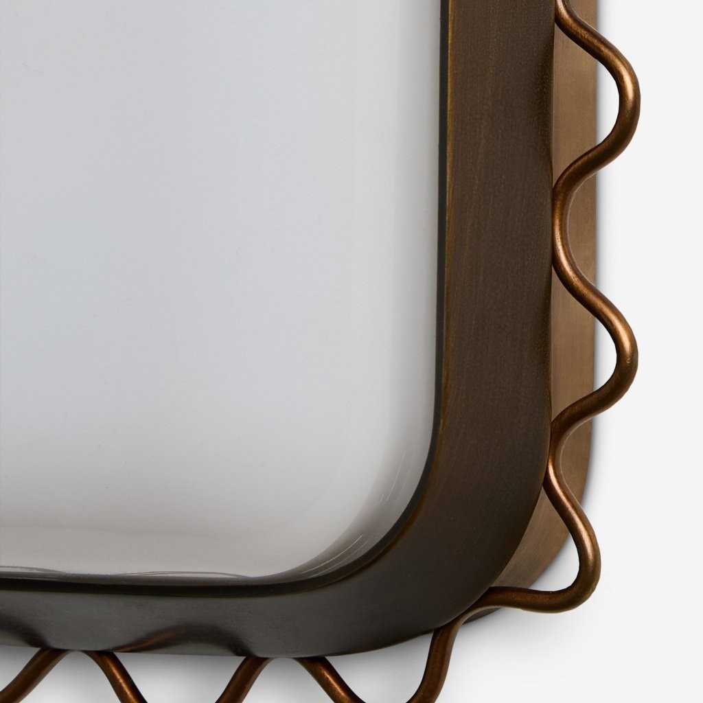 Glowvera Wall Sconce - Wavy Metal Frame Design Modern Glass-Shade Sconce for Hallway K1628