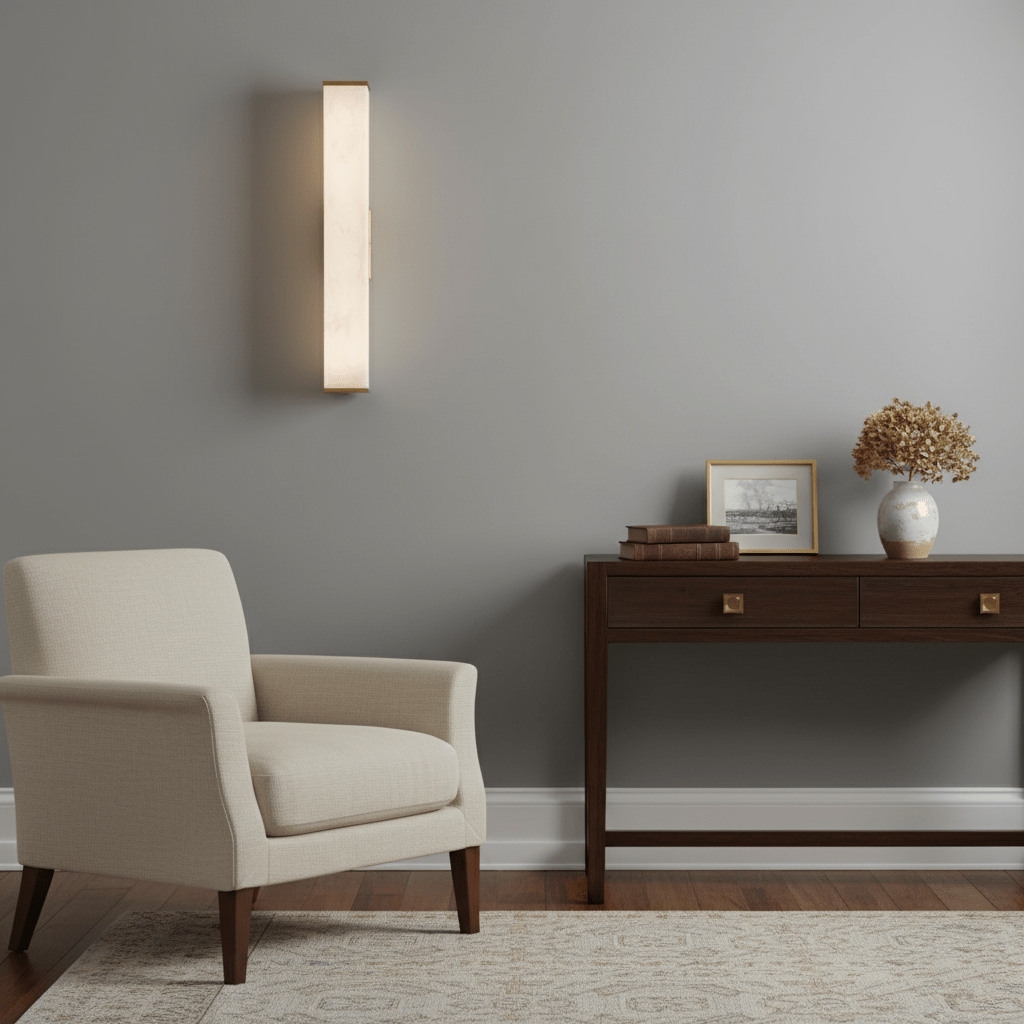 Cuboid Alabaster Wall Light D398