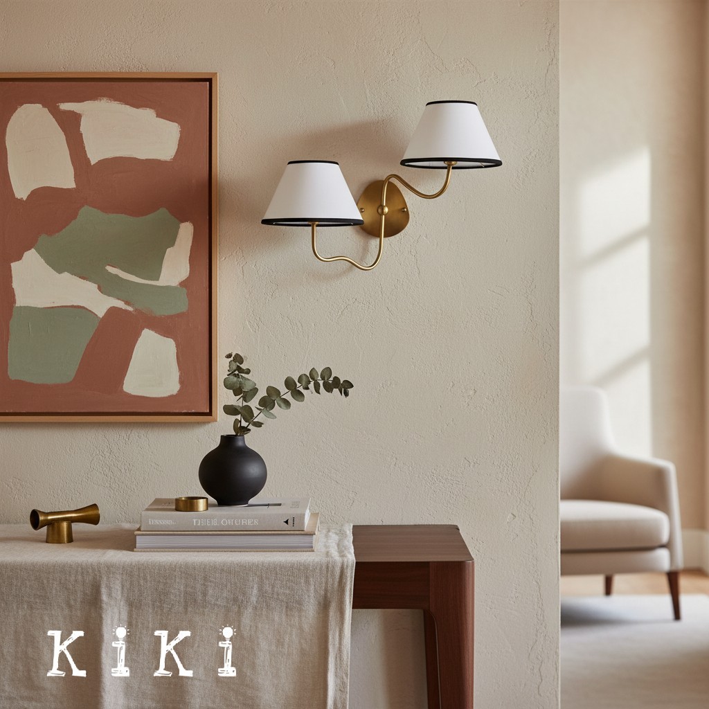 Kulo Elegant Fabric Wall Lamp – Graceful Wave Design for Entry or Bedroom K1575
