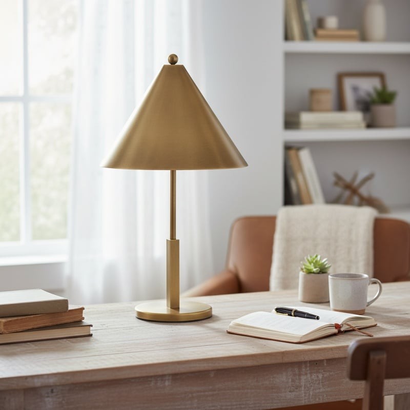Aurecyl Table Lamp - Sleek Tapered Metal Table Lamp in Vintage-Style Finish for Living Room K1619