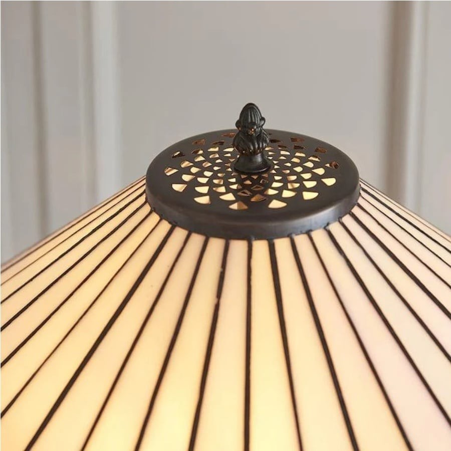 TiffStar Art Glass Floor Lamp with Ornamental Pattern Shade - Standing Light for Living Rooms K1911