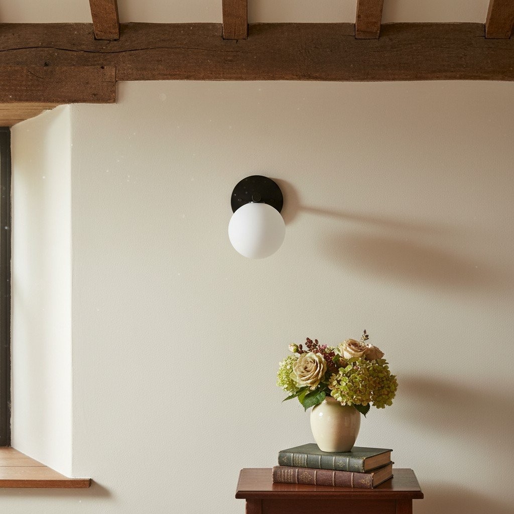 Glorica Glass Wall Sconce - Frosted Globe Light K1142
