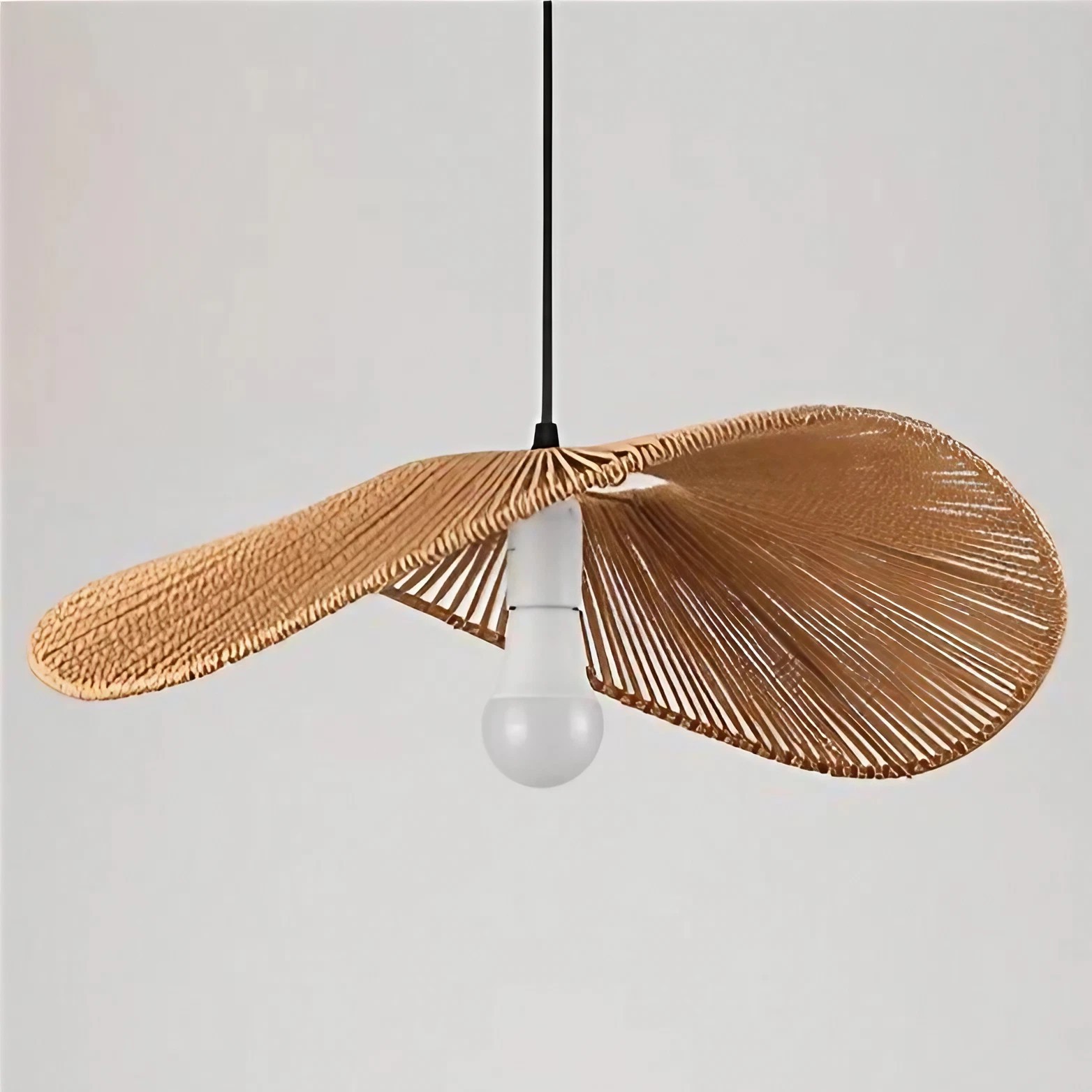 Wabi Sabi Straw Hat Rattan Pendant Light K70