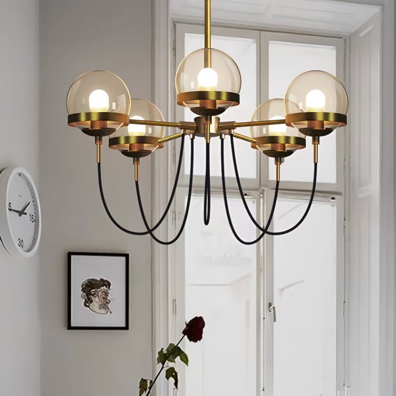 Glass ball chandelier