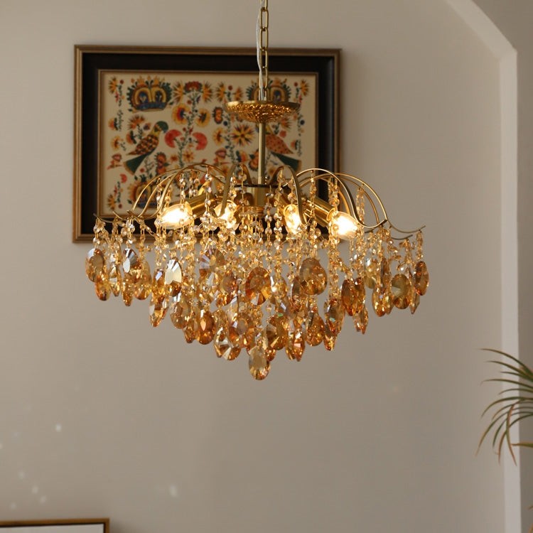 Vintage Sumptuous Teardrop Crystal Chandelier K1279