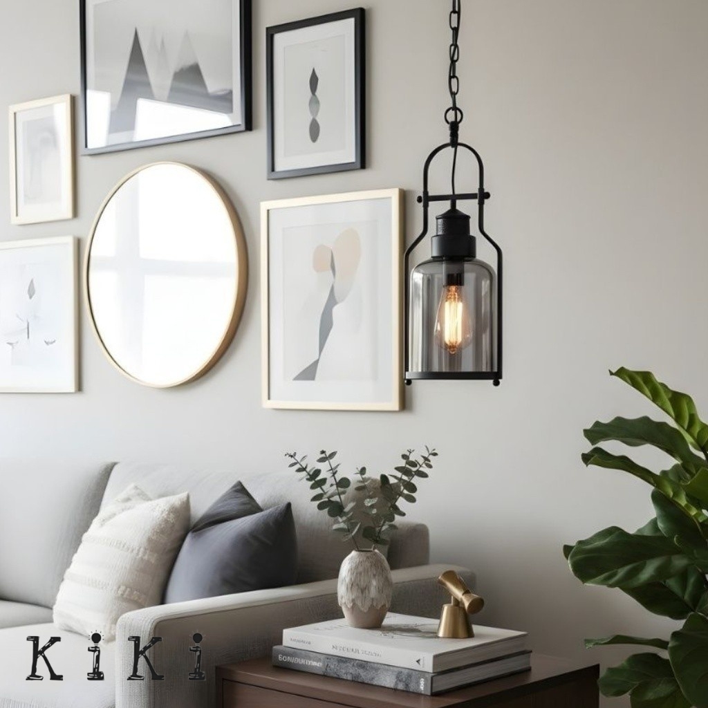 Lirra Retro Glass and Metal Hanging Lamp - Industrial Design for Dining K2234