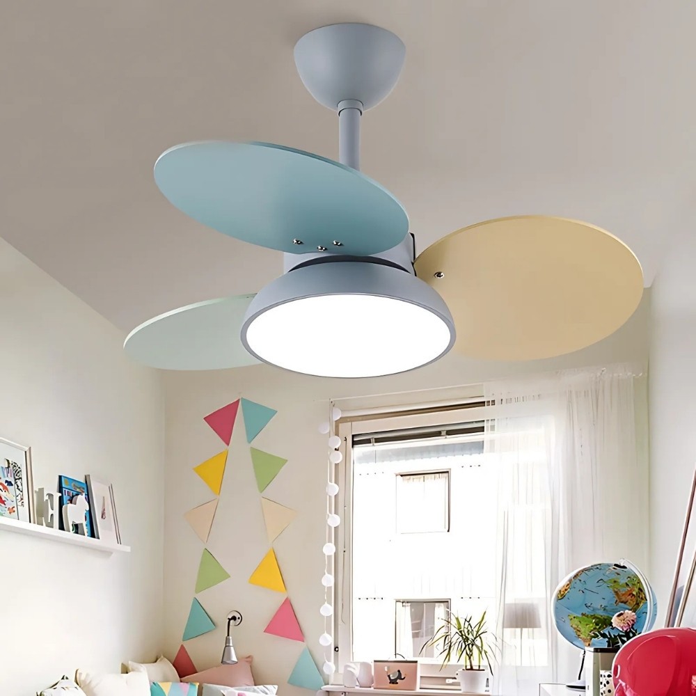 Nordic Colorful 3 Blade Ceiling Fan Light For Kids Room K1118