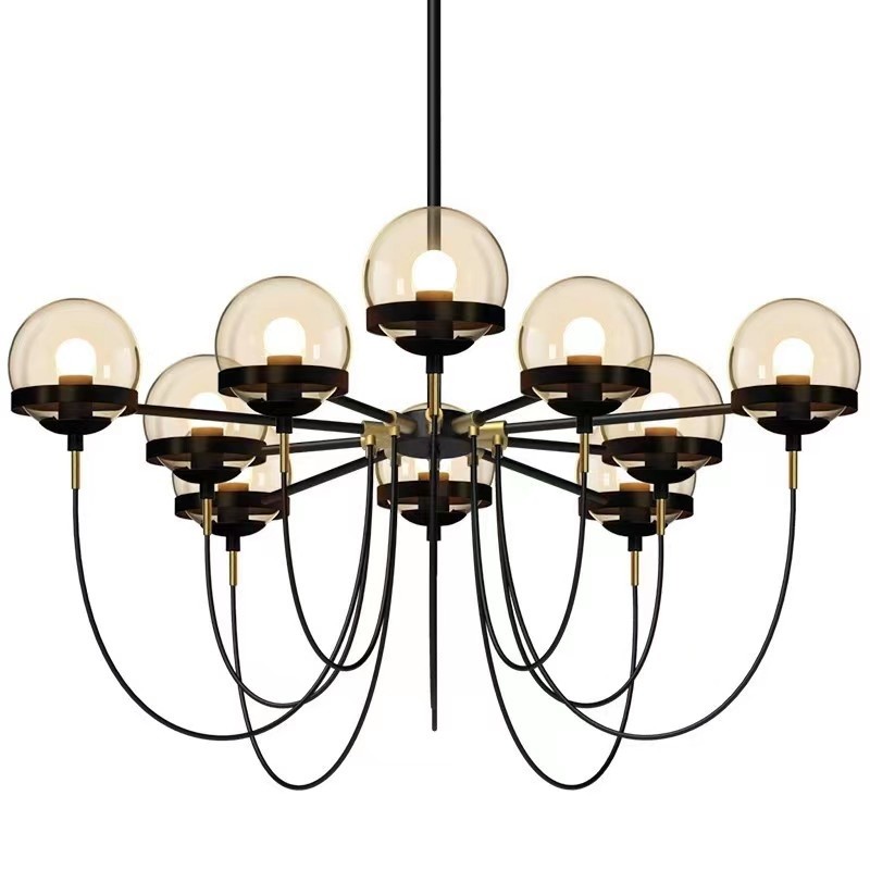 Glass ball chandelier