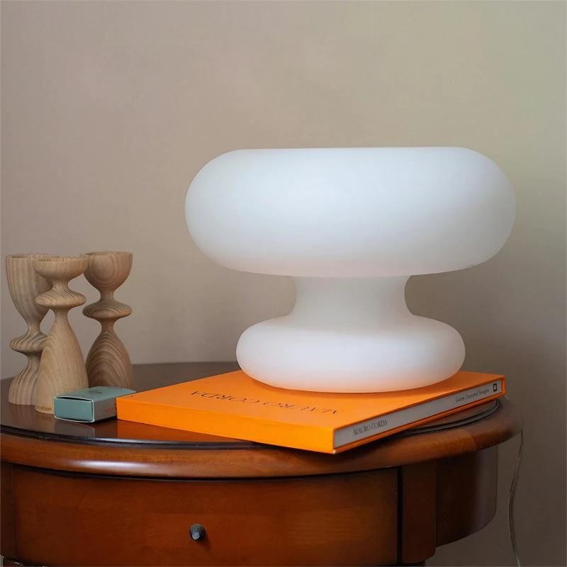 Minimalist Bauhaus White Mushroom Table Lamp K22