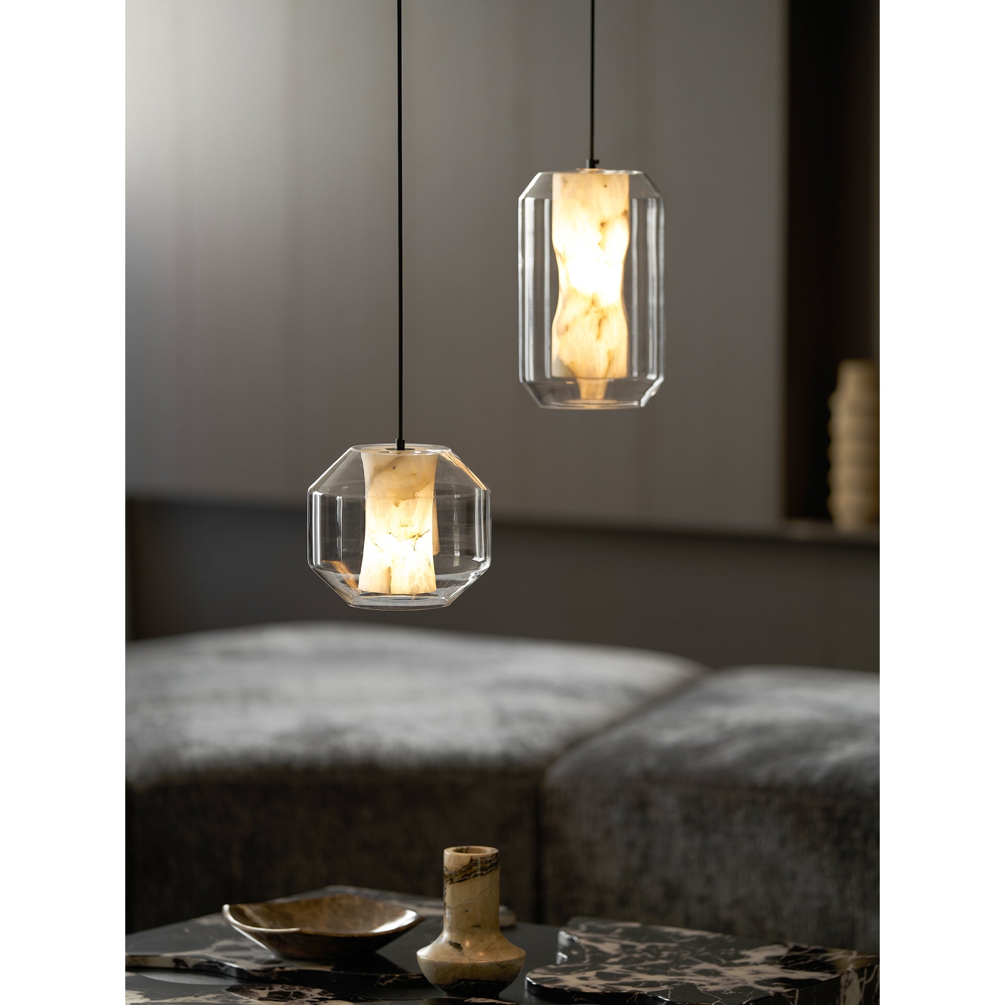 Glass Alabaster Pendant Lamp D444