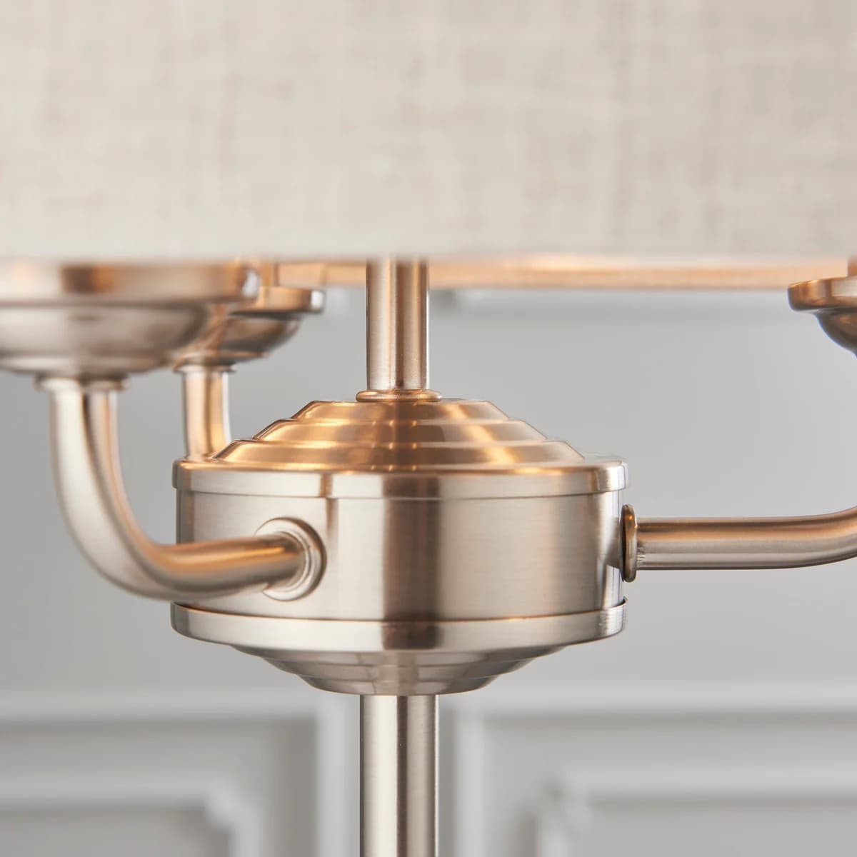 Tela 1‑Light and 3‑Light Table Lamp - Modern Linen & Metal for Living Room K1814