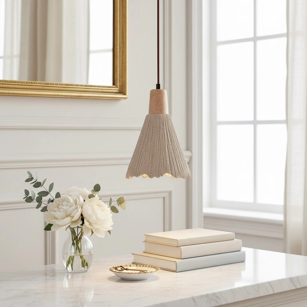 Solaraeon Pleated Pendant Lamp Modern Industrial Hanging Light for Dining and Living Spaces K2295