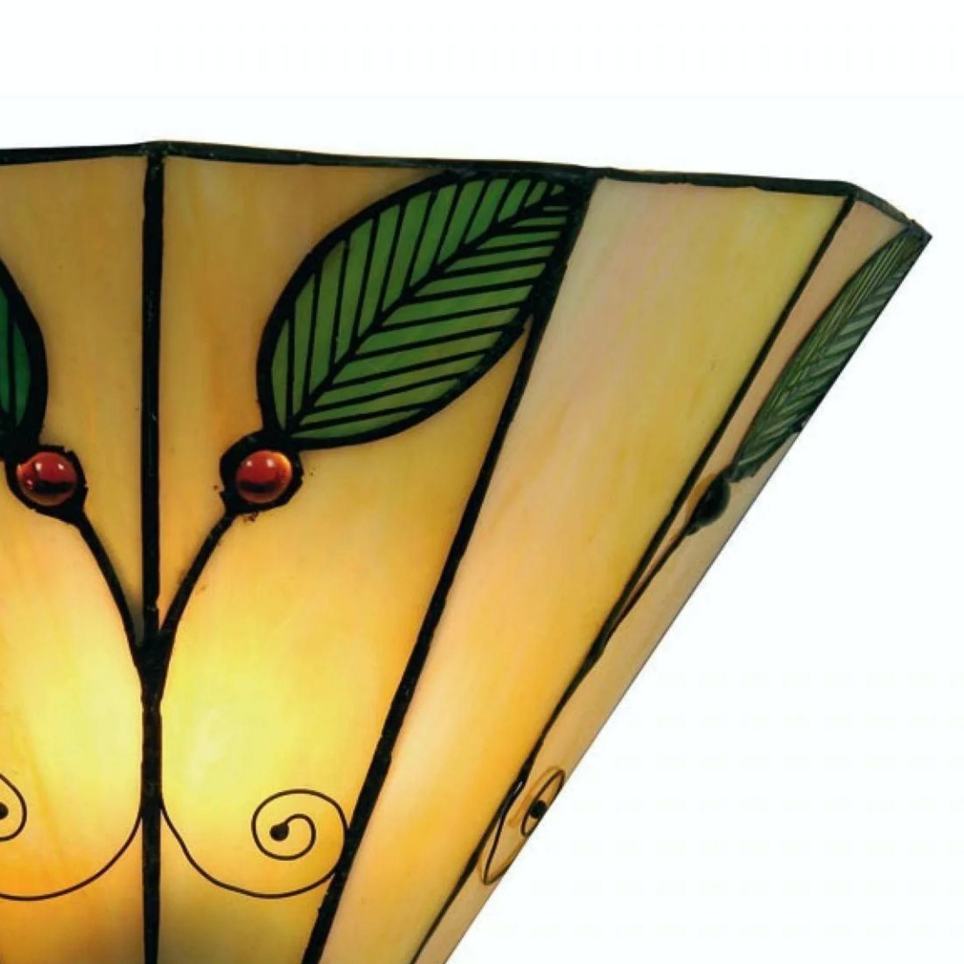 TiffStar Art Nouveau Leaf Motif Tiffany Wall Sconce - Vintage Inspired Accent Lighting K1782