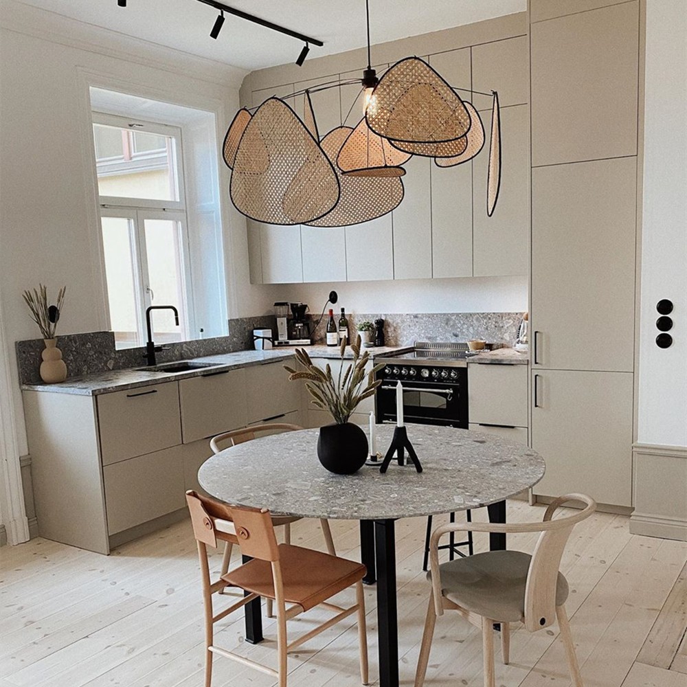 Screen Cannage Pendant Light - Boho Chic Wall Light for Dining Room