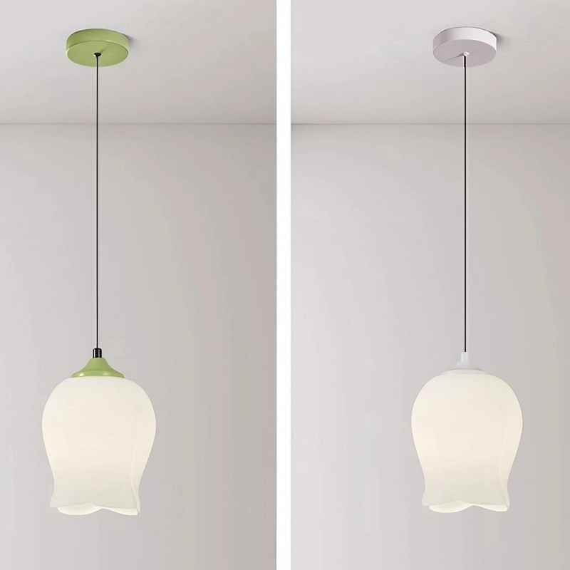 Flower Bud Milk Glass Pendant Light K14