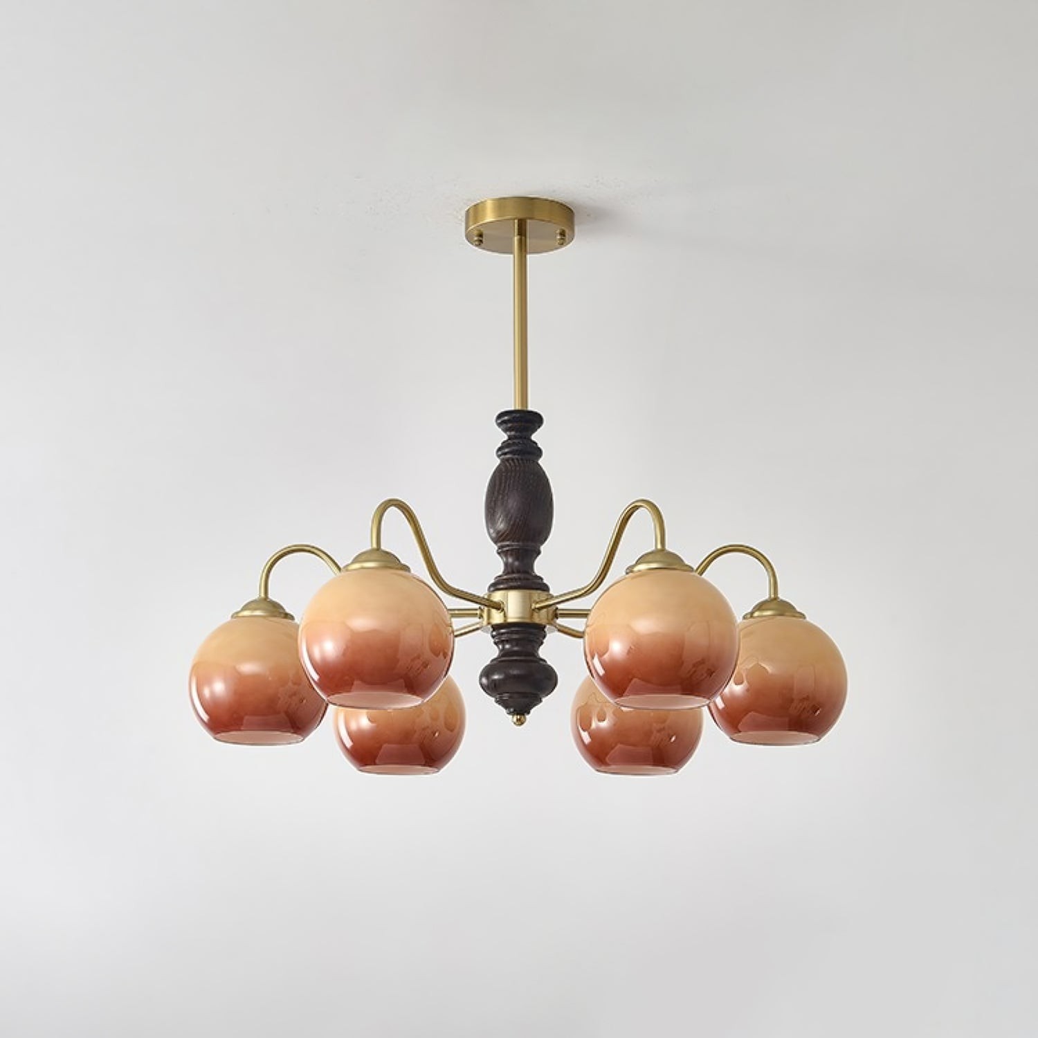 French Medieval Style Caramel Orb Chandelier K292