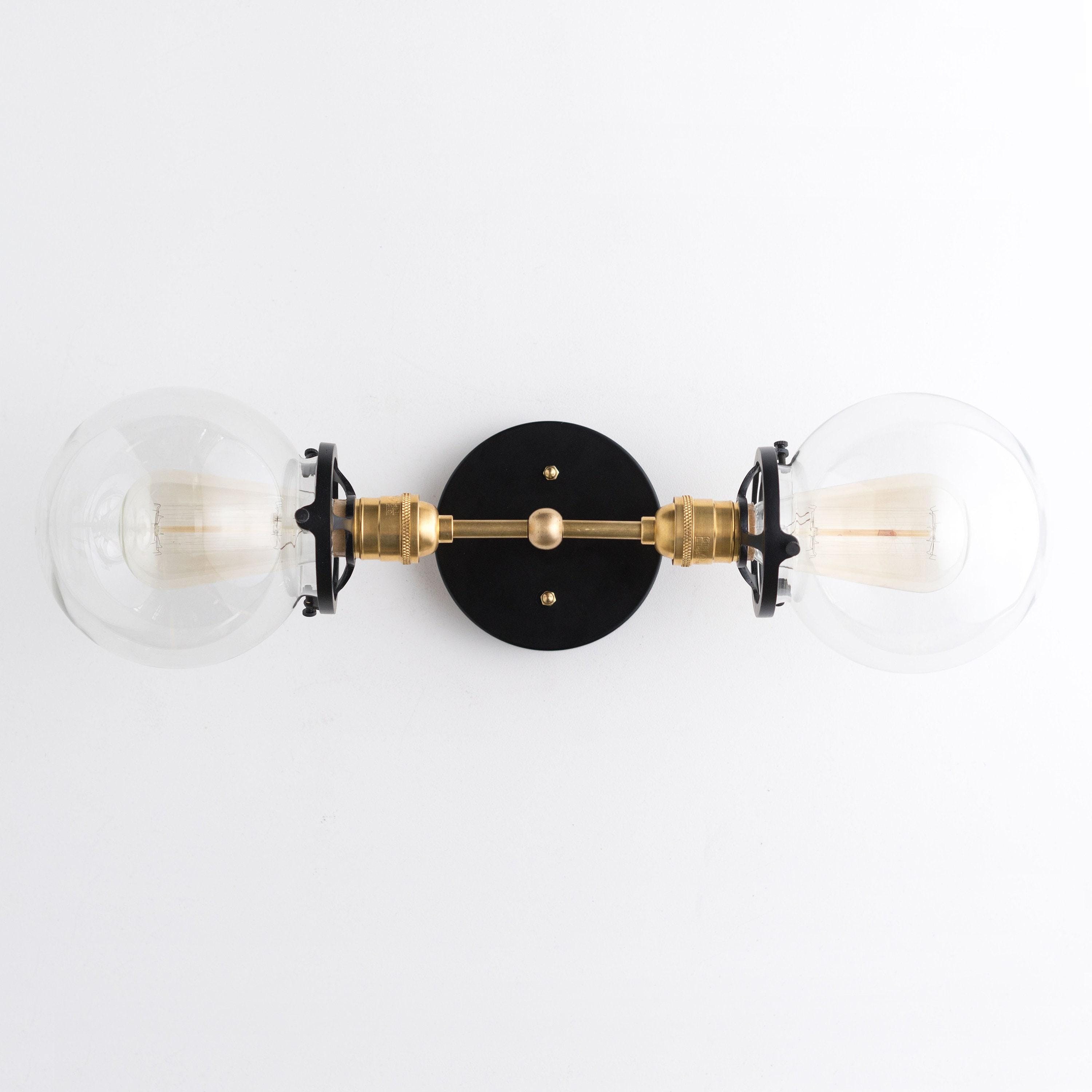 Lumio Globe Industrial Vanity Lighting- Modern Double Globe Wall Light K1510