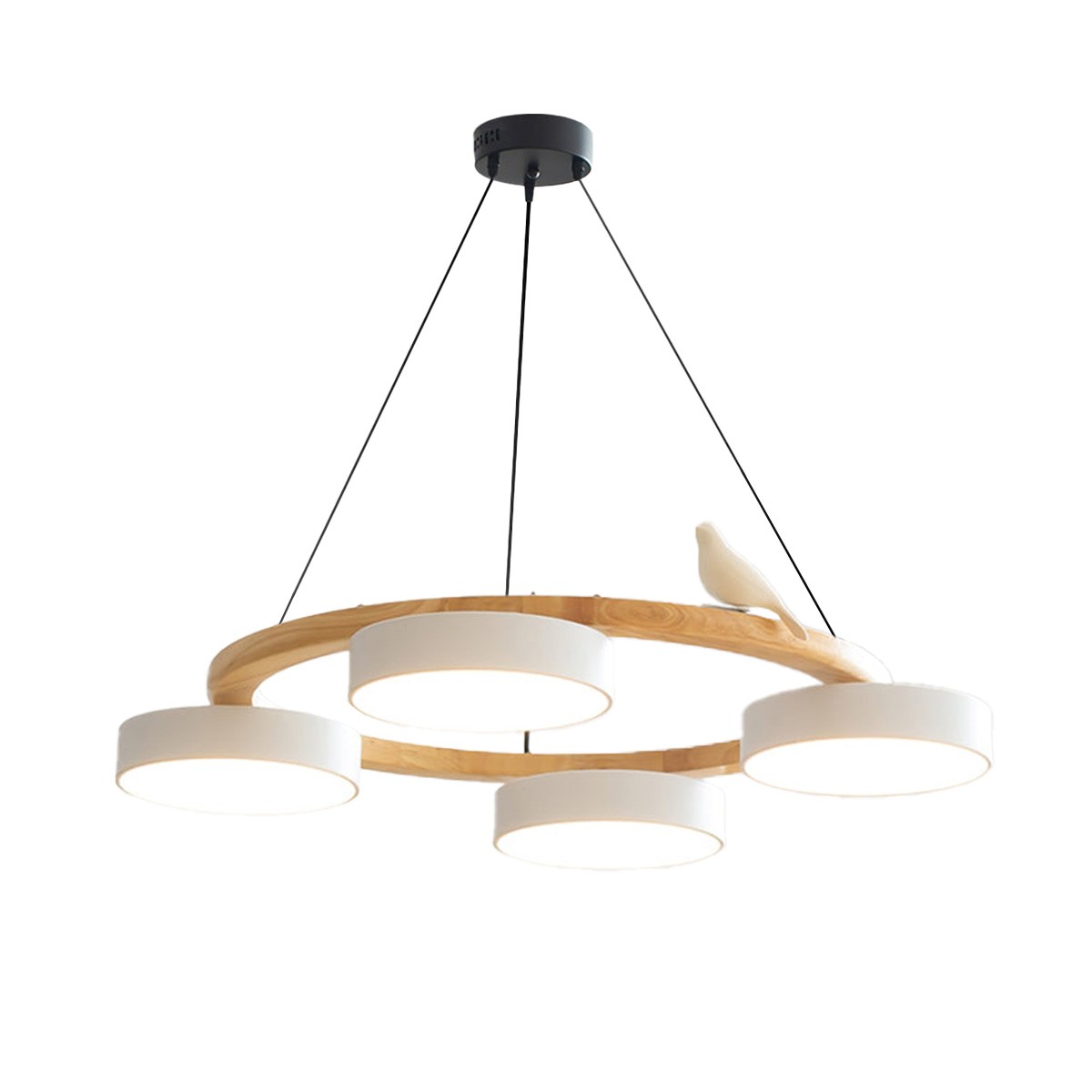 Nordic Wooden Bird Creative Round Chandelier K789