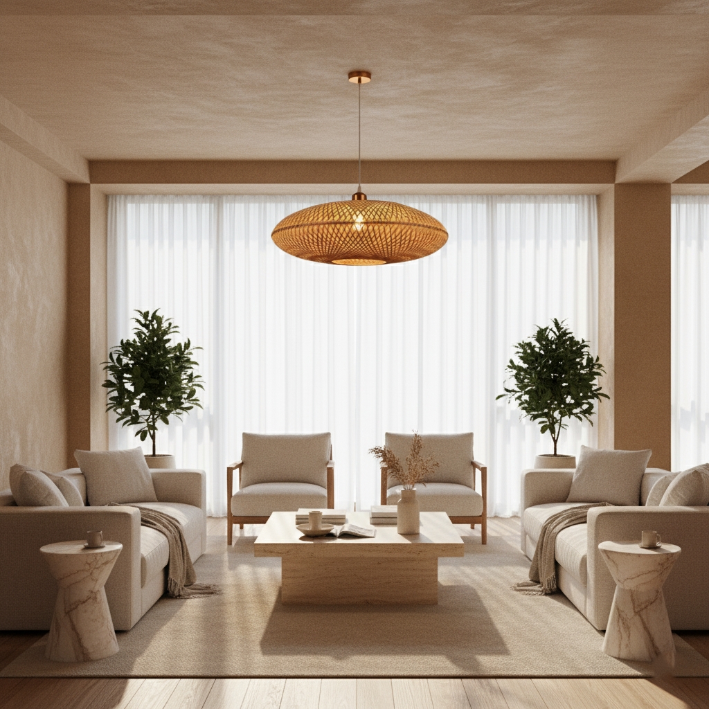 Treasure of the Dawn Bamboo Rattan Pendant Light D899