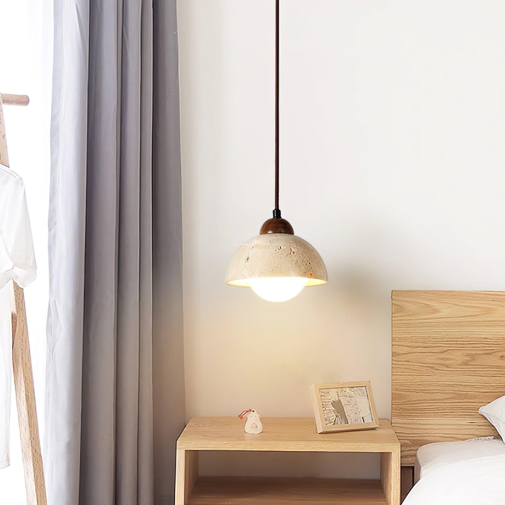 Yellow Travertine Wabi-Sabi Style Pendant Lamp K670