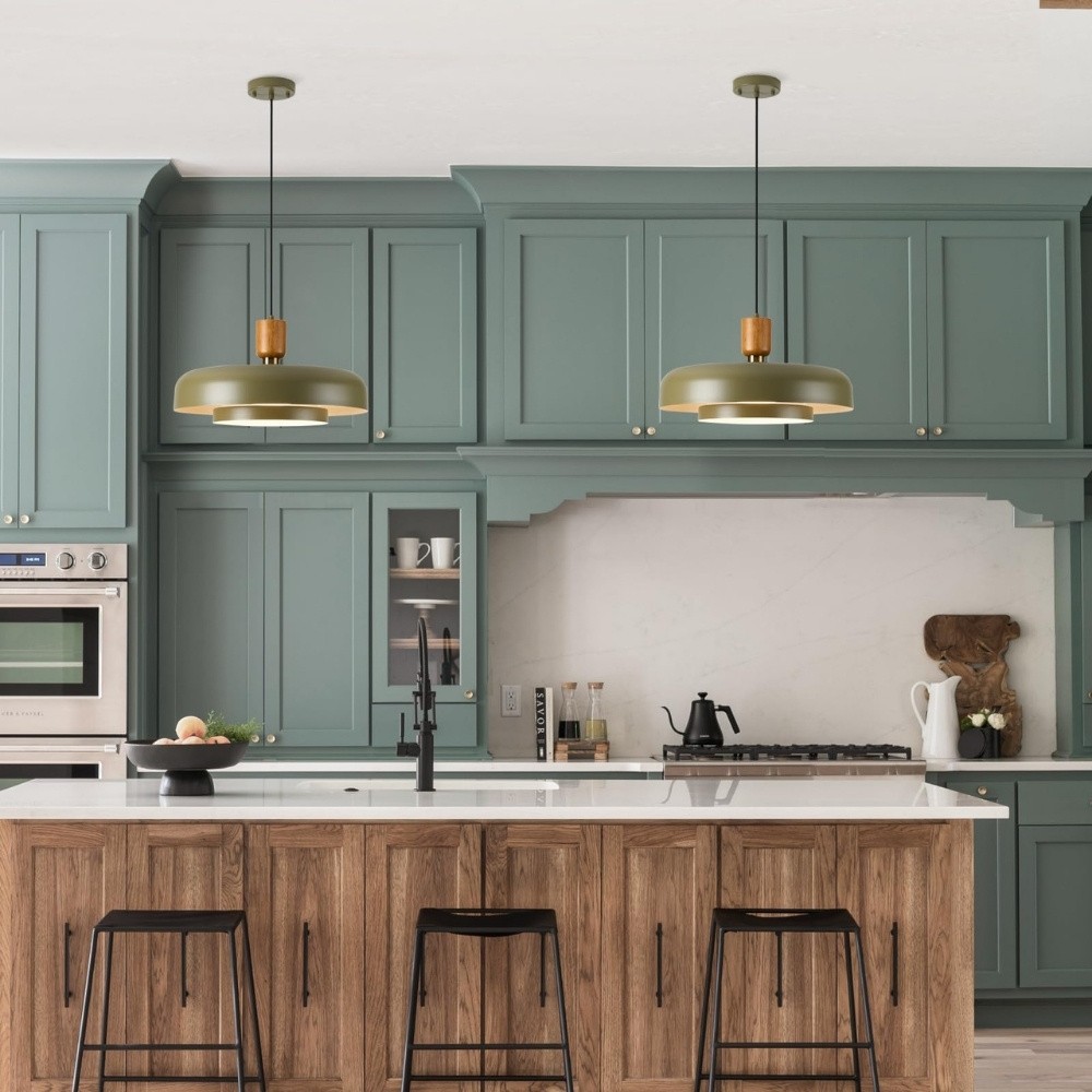 Nordic Double Layers Pendant Light - Minimalist Wood Metal Pendant For Kitchen K1123