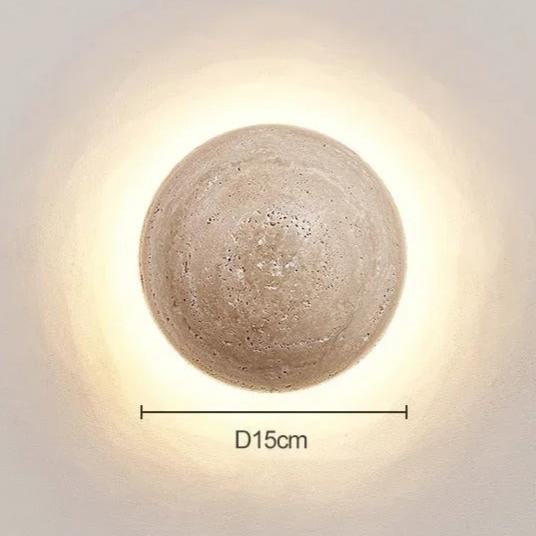 Amber Loft Travertine Round Sconce Wall Light D885