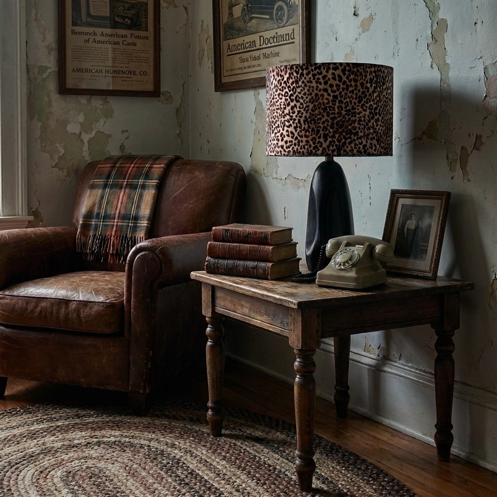 Wildlux Leopard Pattern Statement Drum Lampshade - Decorative Fabric Shade for Home Interiors K2282