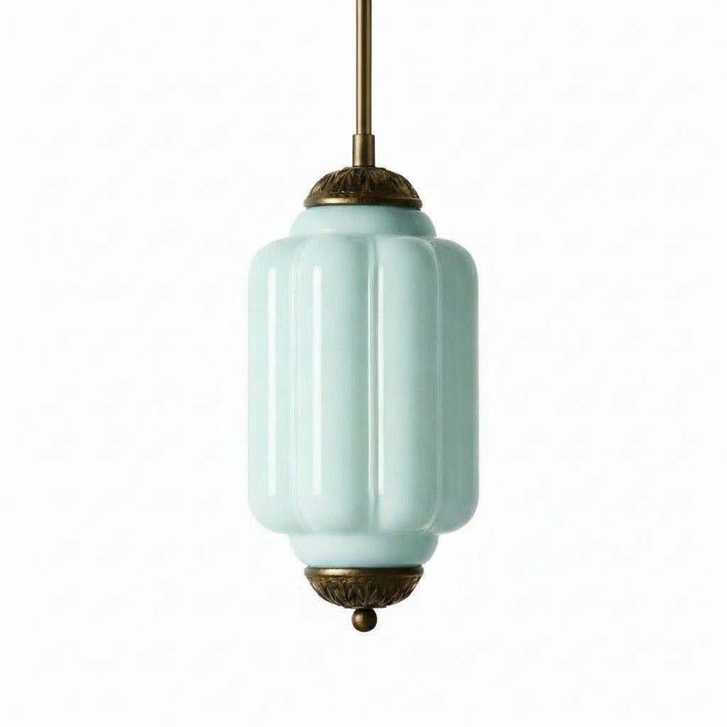 Eloise Classic Glass Pendant Light - Retro Glass and Metal Hanging Lamp for Kitchen Island Cafe K1475