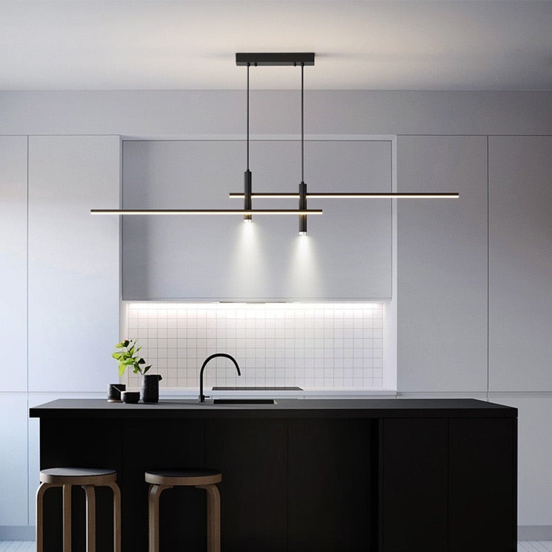 Modern Minimalist Sleek Metal Rod Chandelier K521