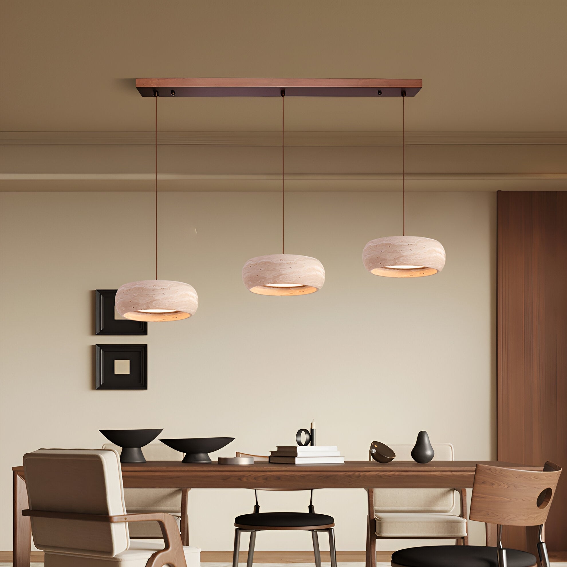Wabi Sabi Style Travertine Stone Pendant Light D934