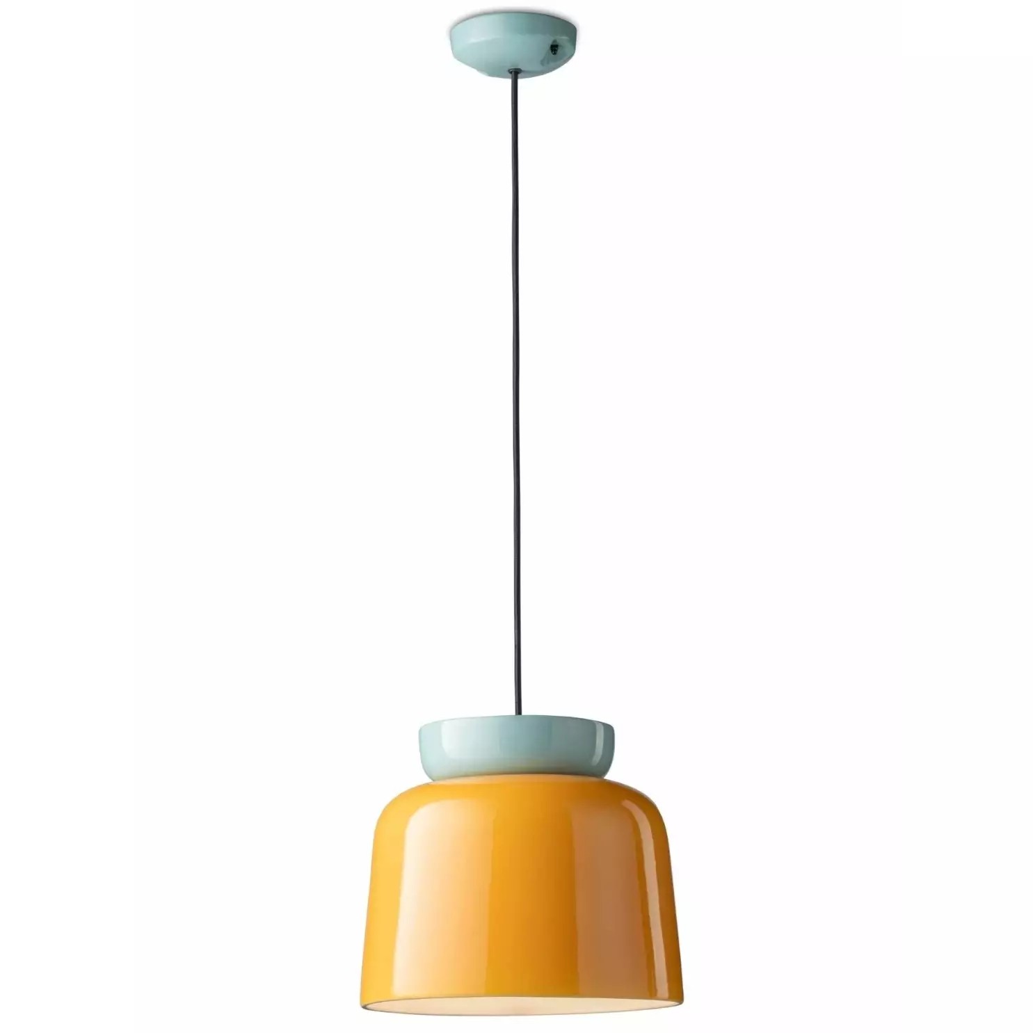 Fiesta Colour-Pop Ceramic Bowl Pendant Light – Bold Two-Tone Bowl Pendant For Dining Room K1136